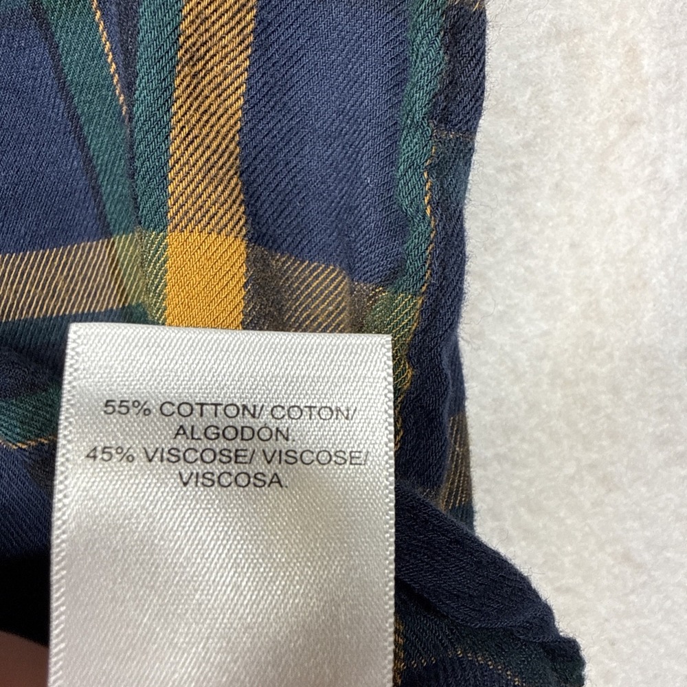 Lucky Brand Blue Womens Plaid Flannel long sleeve Top Shirt M Medium - Picture 4 of 12